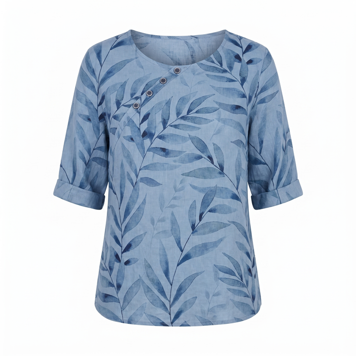 Woman’s Blouse | Printed Asymmetric Button