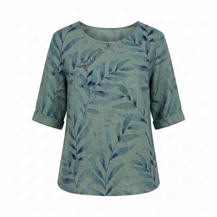 Woman’s Blouse | Printed Asymmetric Button