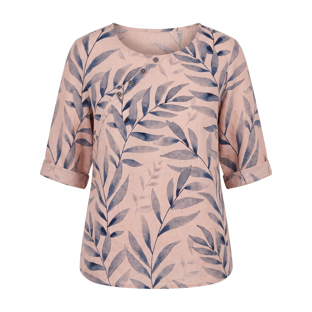 Woman’s Blouse | Printed Asymmetric Button