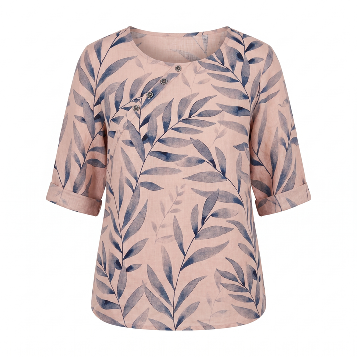 Woman’s Blouse | Printed Asymmetric Button